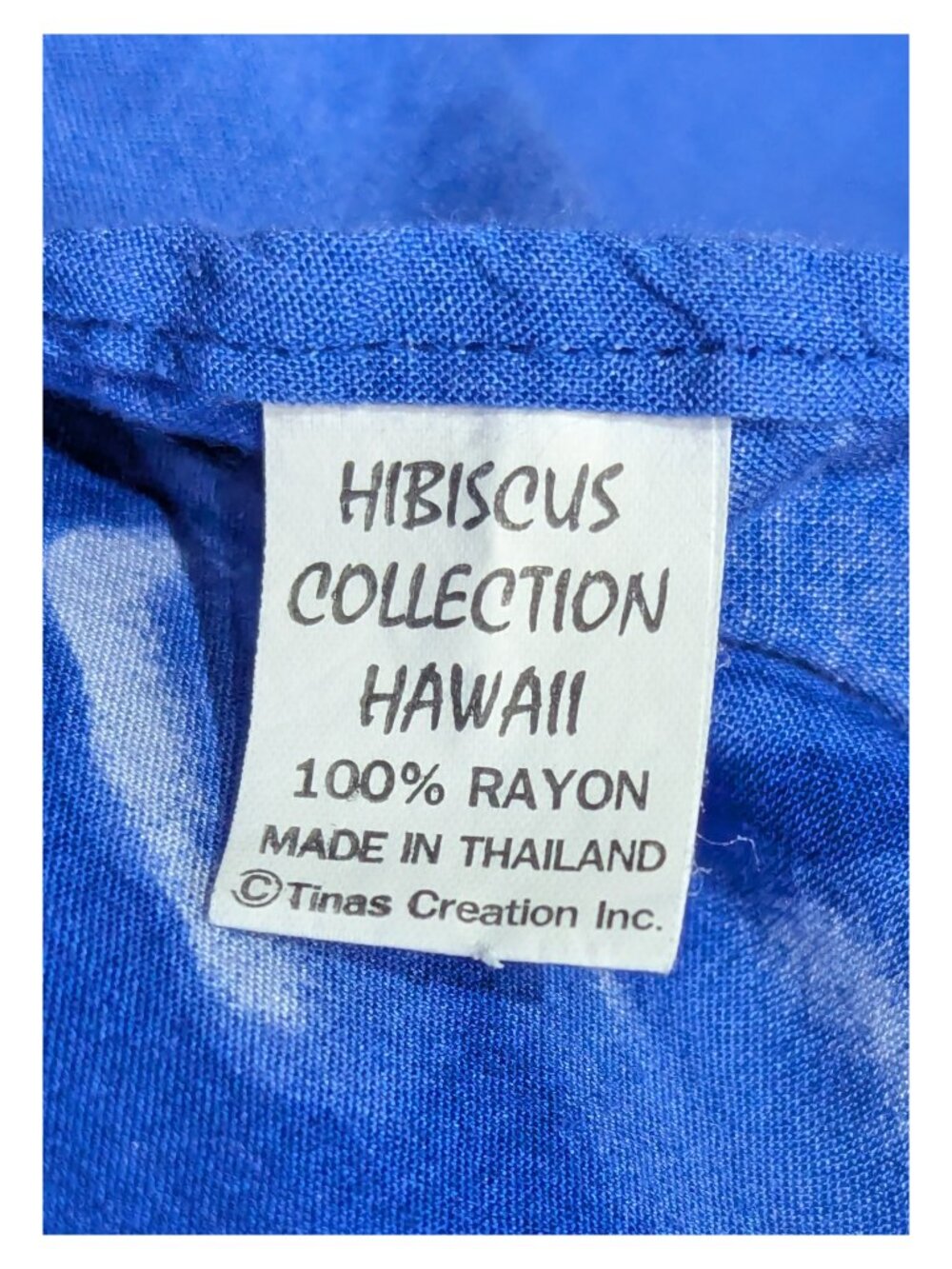 Hibiscus Collection Hawaii Blue Floral Rayon Sarong Pareo Wrap Cover-Up Fringe - Picture 3 of 6